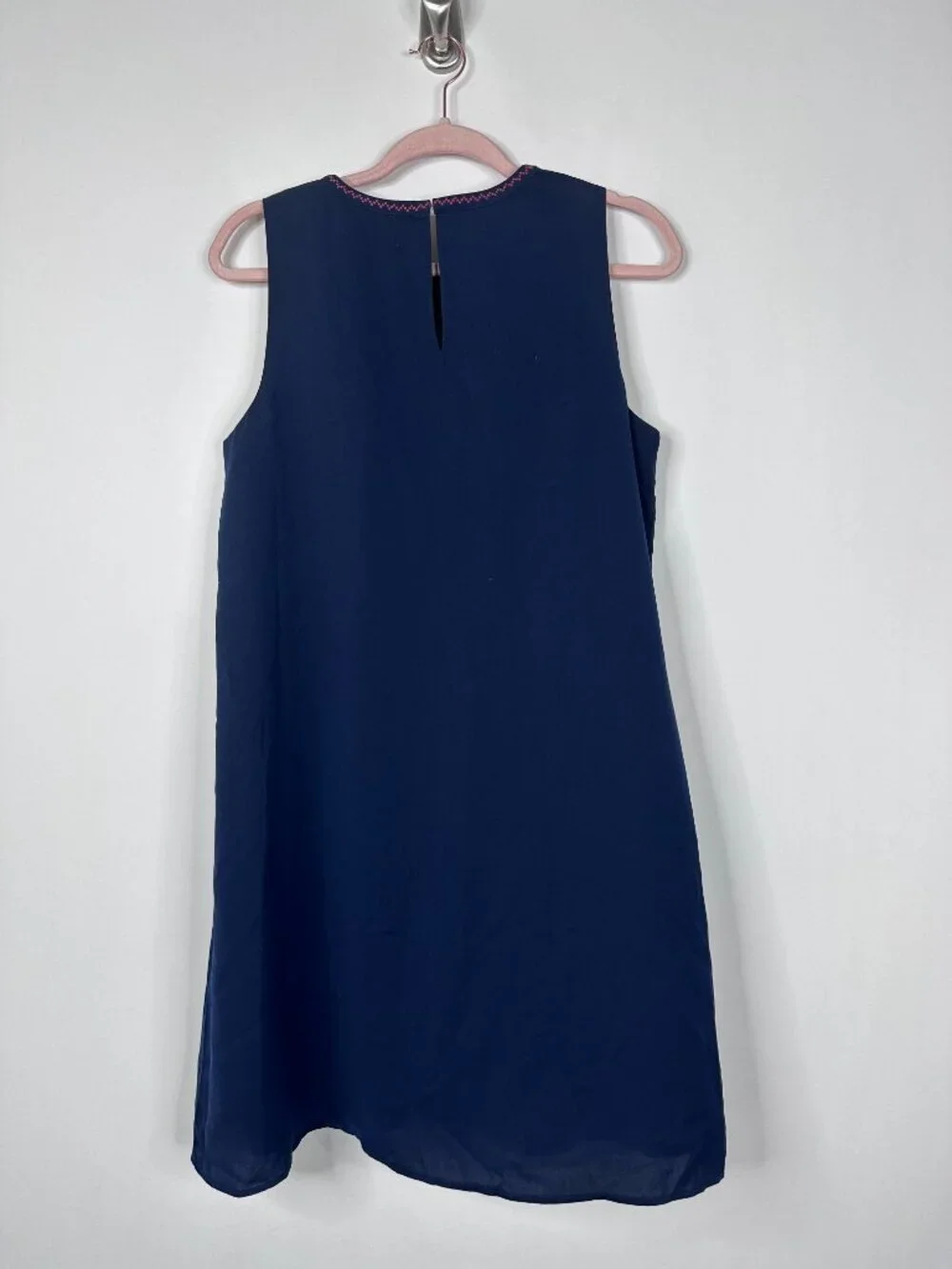 2/$30 J. Crew Aztec Embroidered Tank Shift Dress Navy Medium #A1955